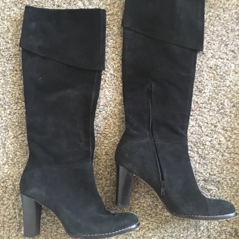 Anne Klein Black Suede Boots